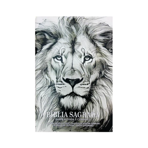 Bíblia Sagrada com Harpa Avivada Letra Gigante Brochura Leão Desenho