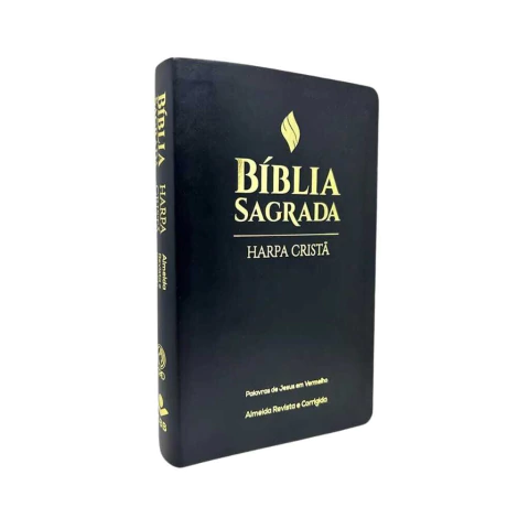 Bíblia Sagrada com Harpa Cristã Letra Grande Luxo Preta