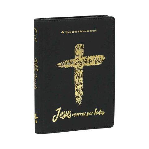 Bíblia Sagrada Capa Zíper Letra Grande Preta ARA