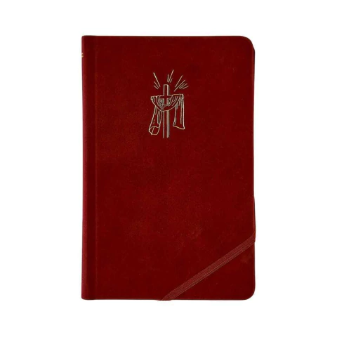 Bíblia Sagrada Slim NVI, Luxo, Tecido cereja sobre capa dura, com elástico transversal