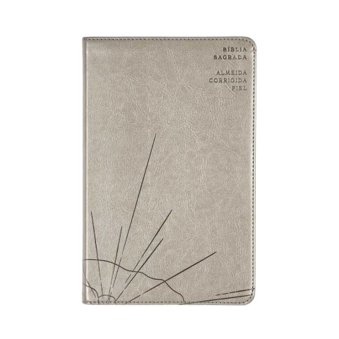 Bíblia Sagrada Slim ACF, Luxo, Couro-Soft, cinza