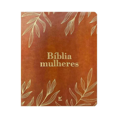Bíblia Mulheres folhas caramelo - NAA 2 coluna