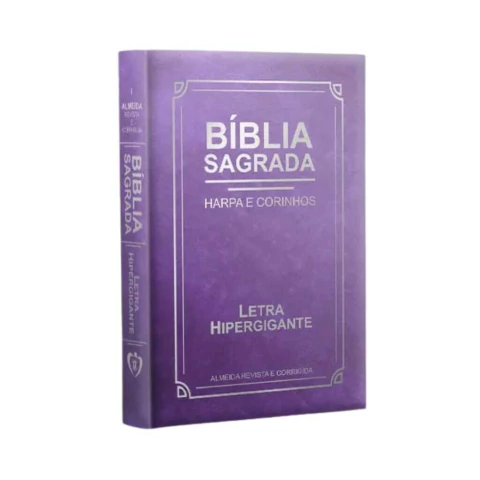 Biblia Sagrada com Harpa Avivada Hipergigante Luxo Lilás