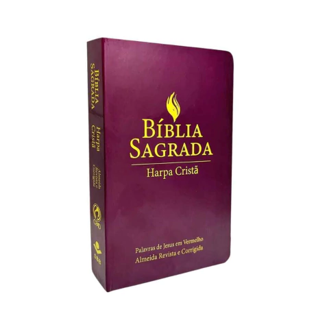 Bíblia Sagrada com Harpa Cristã Popular Letra Grande Vinho