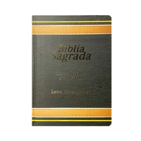 Bíblia Sagrada com Harpa Avivada Hiper Gigante Laminada Preta