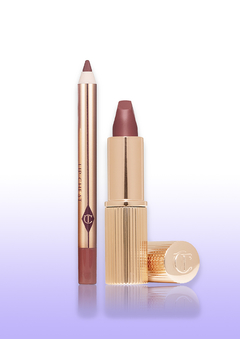 CHARLOTTE TILBURY MINI LIPSTICK & LINER SET - PILLOW TALK MEDIUM