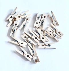 Mini broches 25mm - madera