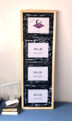 Múltiple P/ 4 Fotos 15x21 Moon Glass Multifoto Portarretrato - Moon Glass