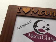 Portarretrato Mamá Madera Láser Moon Glass - comprar online