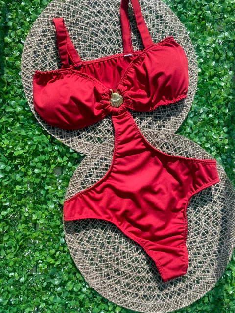 Maiô concha - Vermelho - comprar online