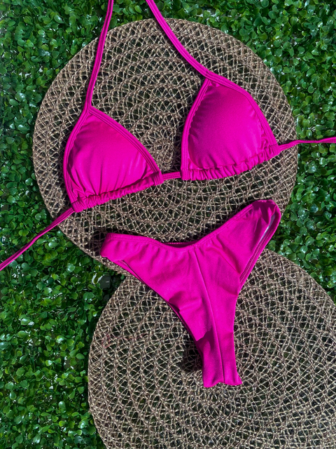 Biquíni cortininha básico - Pink - comprar online