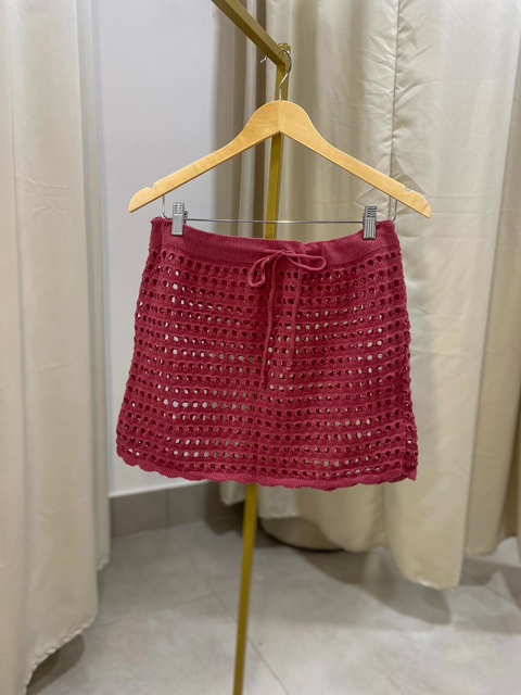 Saia Tricô - Rosa escuro - comprar online