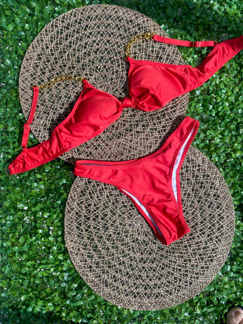 Biquíni Nó com corrente - Vermelho - comprar online
