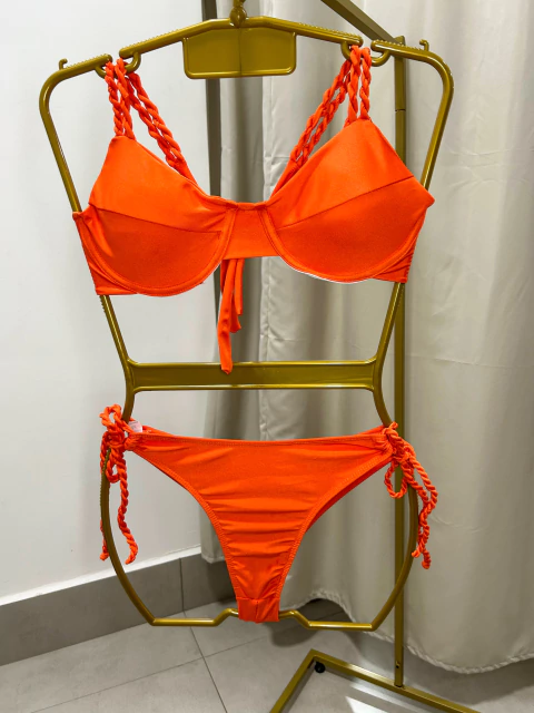 Biquíni Meia Taça Trancoso Beach Gloss - Laranja - comprar online