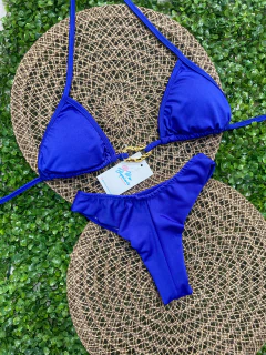 Biquíni cortininha detalhe no busto - Azul escuro - Use biquinis Beach wear