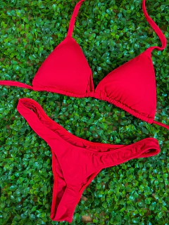 Biquíni Cortininha Bronze - Vermelho