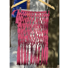 SAÍDA DE PRAIA MINI SAIA MACRAMÊ ROSA - comprar online