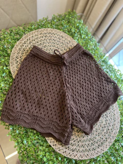 Short tricô - Marrom - comprar online