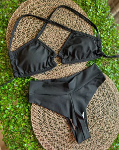 Biquíni argola Liso preto - comprar online