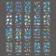 Tatuajes temporales glow in the dark AZUL para NIÑOS (brillan en la oscuridad) - comprar online