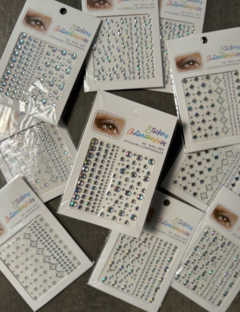 Plancha de strass con formas plateado tornasol