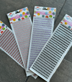Plancha de strass XL plateado + color 4 mm