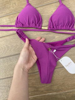 CALCINHA FRUFRU FIO DUPLO FÚCSIA - Saurine Lingerie e Beachwear
