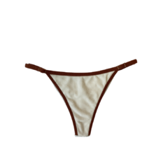CALCINHA REGULAGEM OFF WHITE E MARROM