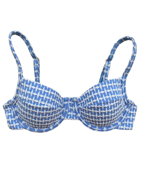 TOP MEIA TAÇA CROCHET AZUL - comprar online