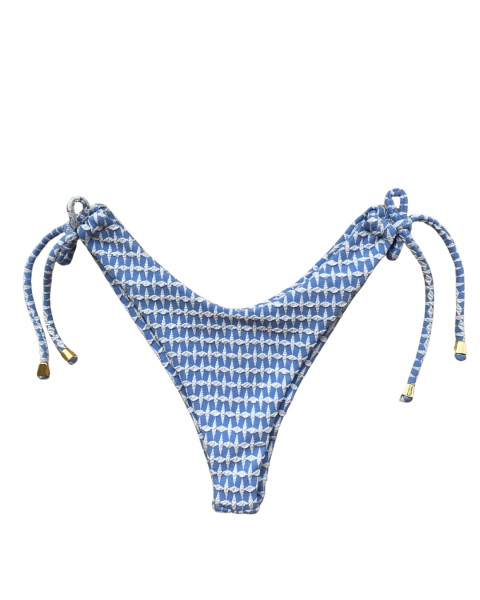 CALCINHA ASA DELTA AMARRAÇÃO CROCHET AZUL