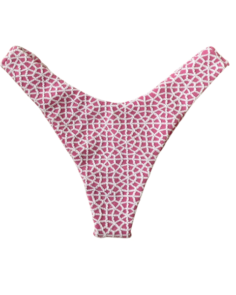 CALCINHA ASA DELTA FIO DUPLO CROCHET ROSA - comprar online