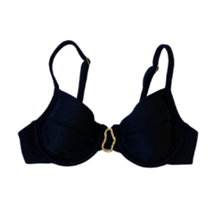TOP MEIA TAÇA COM ACESSÓRIO PRETO - comprar online