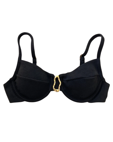 TOP MEIA TAÇA COM ACESSÓRIO PRETO - comprar online