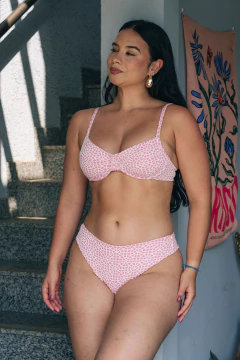 CALCINHA ASA DELTA LARGA CROCHET ROSA - loja online