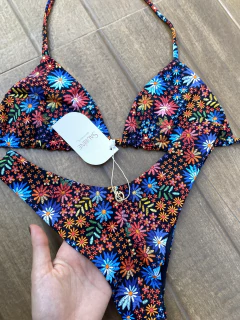 CALCINHA ASA DELTA FIO DUPLO ESTAMPADO FLORAL - Saurine Lingerie e Beachwear
