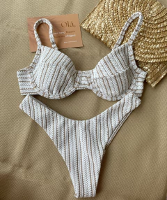 Imagem do CALCINHA ASA DELTA FIO DUPLO CROCHET OFF WHITE