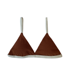 TOP FIXO MARROM E OFF WHITE - comprar online