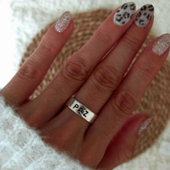 ANILLO PAZ . Acero blanco . Número 16