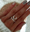 ANILLO LUNA INVERTIDA . Acero blanco Número 17