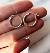 Argollitas  liza  15 mm (par ) (plata 925)