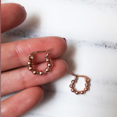 Argollitas rose bolitas 10mm (se venden por par ) (plata 925)