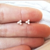 Aros mini Rose con  strass (plata 925)