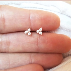 Aros mini Rose con  strass (plata 925)