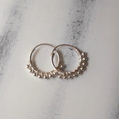 Argollas Aurora 14 mm ( se venden por par ) (plata 925)