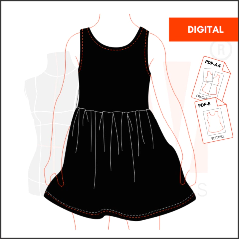 M033 - VESTIDO CON FRUNCES - DIGITAL - comprar online