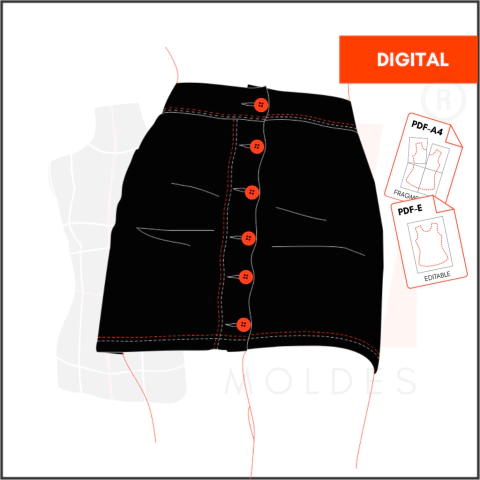 M048 - FALDA ABOTONADA - DIGITAL - comprar online