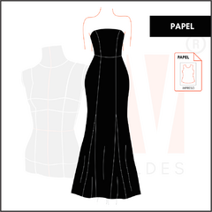 M060 - VESTIDO CON GAJOS - PAPEL - comprar online