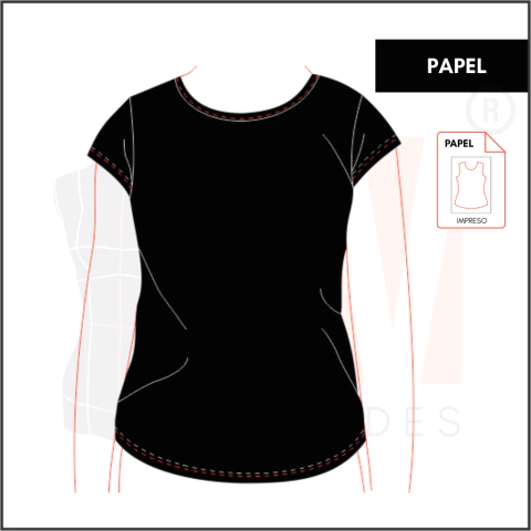 M074 - REMERA ENTALLADA - PAPEL - comprar online