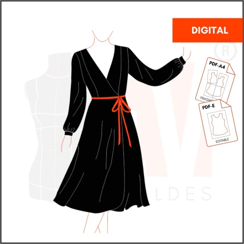 M113 - VESTIDO CRUZADO - DIGITAL - comprar online