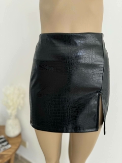 Pollera cuerina croco brillo